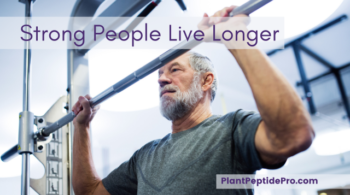 Older man exercising - plant peptides for seniors