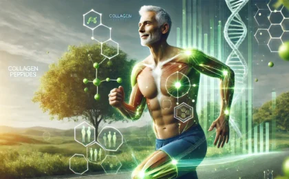 collagen peptides benefits older, fit man engaging in an active lifestyle